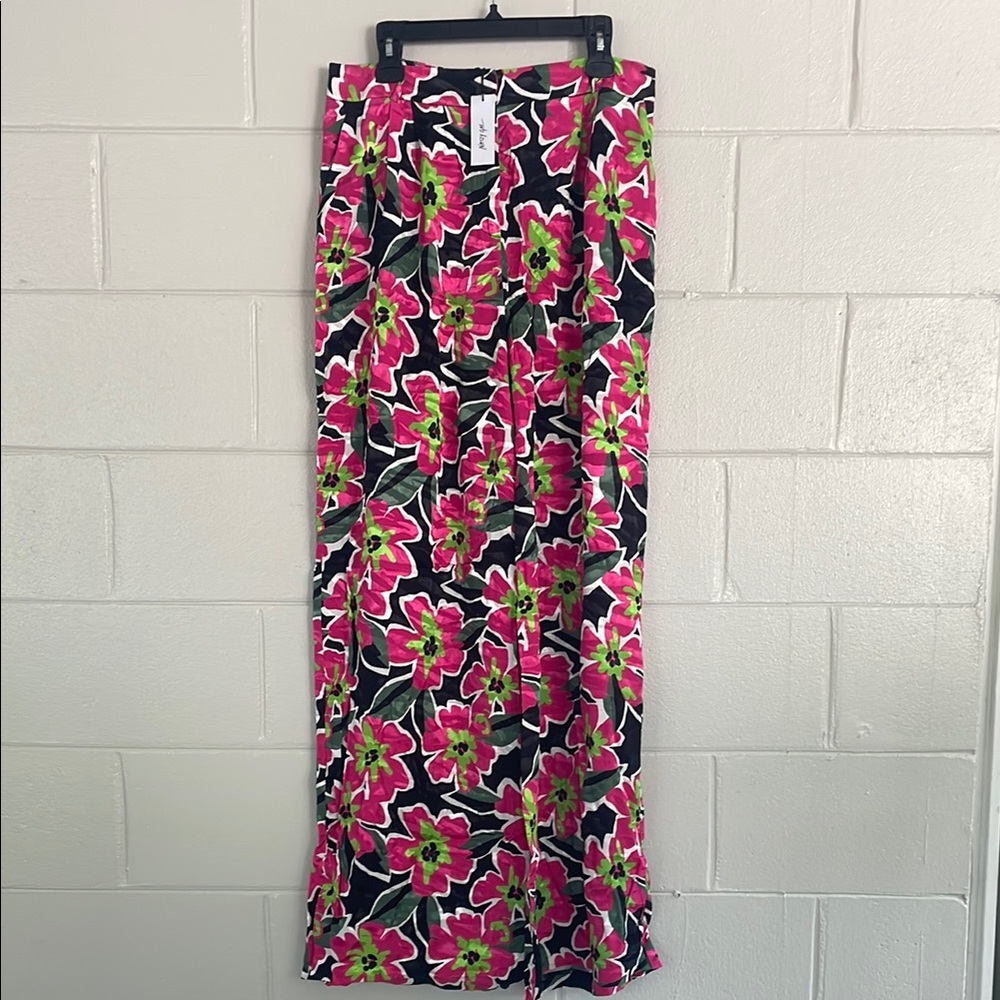 Nasty Gal Pink and Blue Ruffled Maxi Skirt